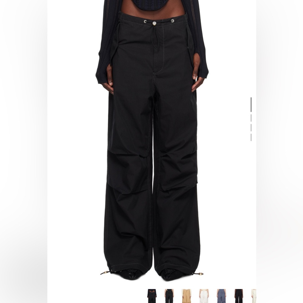 Dion Lee Black Wide-Leg Utility Trousers